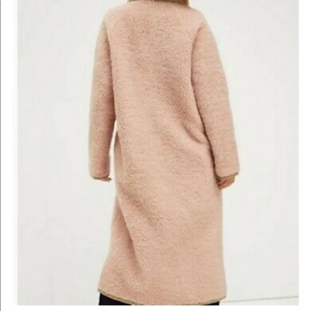 New  Free People Irresistable Teddy Cardi Coat Pink s, m - Picture 4 of 6